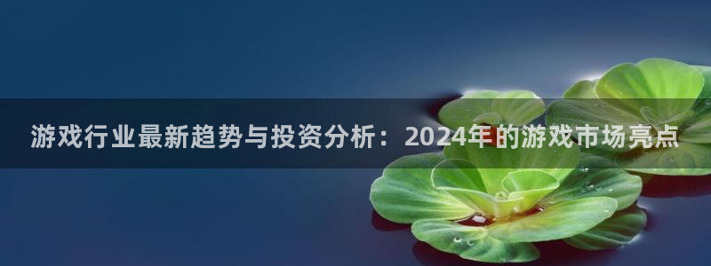蓝冠在线官网：游戏行业最新趋势与投资分析：2024年的游戏市
